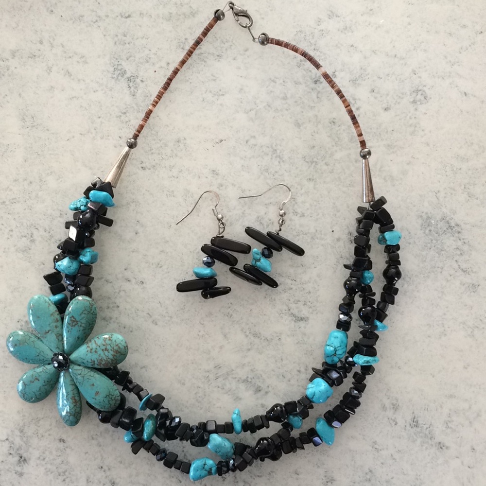 Authentic Turquoise Flower set